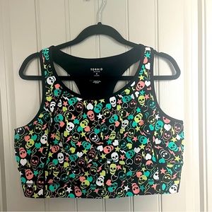 Torrid longline skulls & hearts sports bra 2X